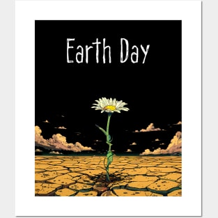 Earth Day: April 22nd A Reflection on Our Planet’s Fragile Existence on a dark (Knocked Out) background Posters and Art